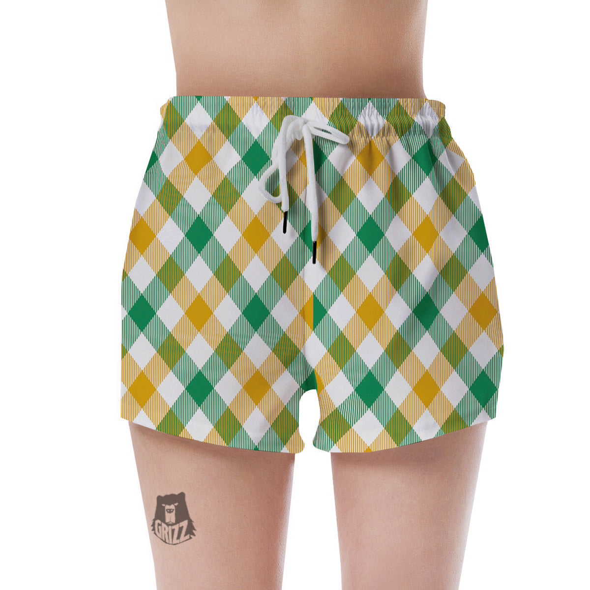 Patrick's Day Irish Plaid Print Women's Shorts-grizzshop