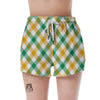 Patrick's Day Irish Plaid Print Women's Shorts-grizzshop