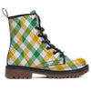 Patrick's Day Irish Plaid Print Work Boots-grizzshop