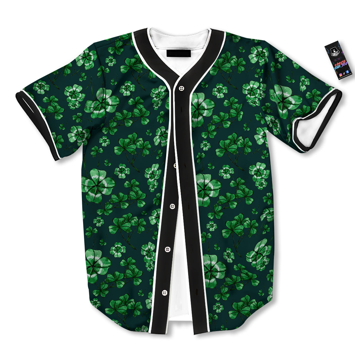 Patrick's Day Watercolor Saint Print Pattern Baseball Jersey-grizzshop