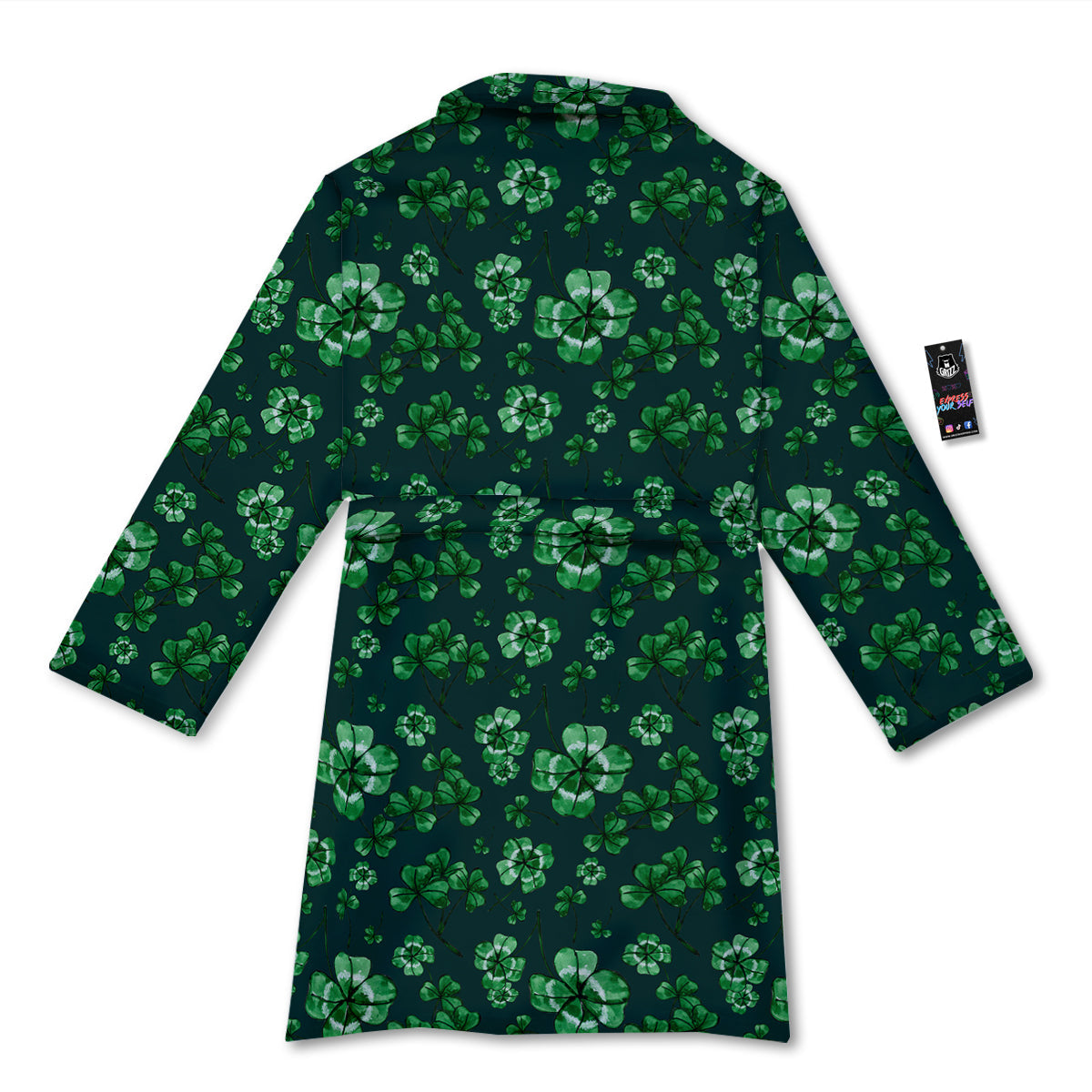 Patrick's Day Watercolor Saint Print Pattern Bathrobe-grizzshop