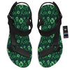 Patrick's Day Watercolor Saint Print Pattern Black Open Toe Sandals-grizzshop