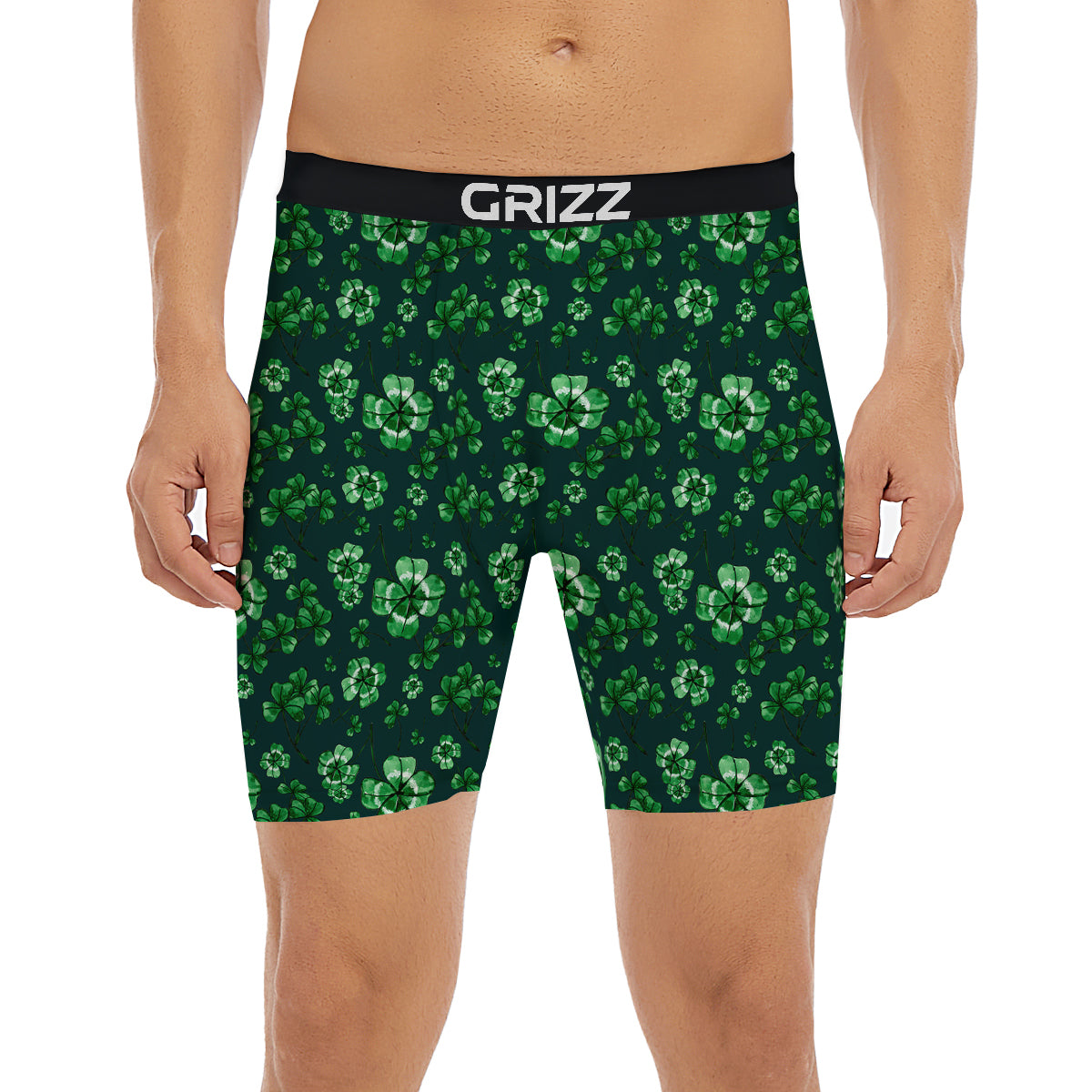 Patrick's Day Watercolor Saint Print Pattern Boxer Briefs-grizzshop