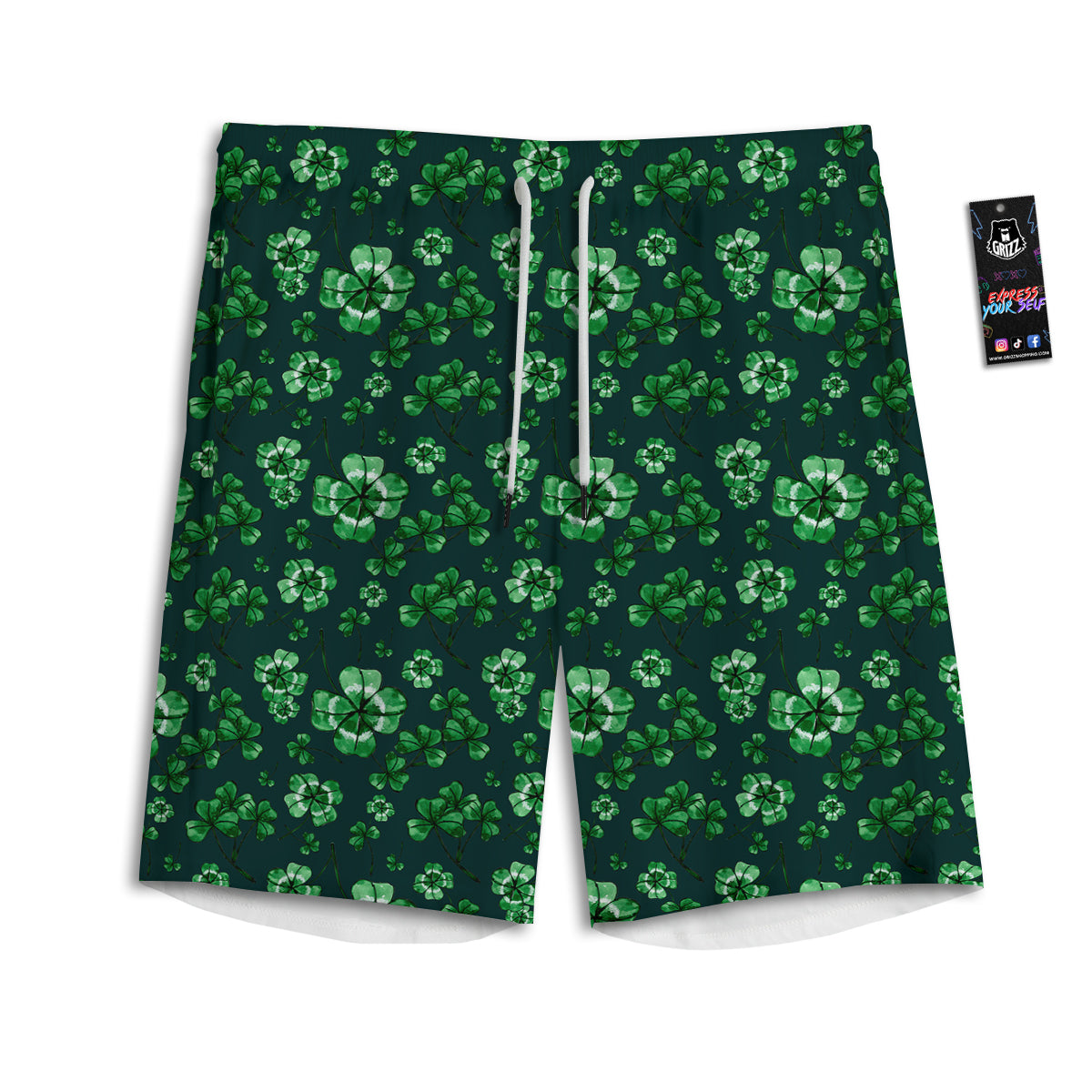 Patrick's Day Watercolor Saint Print Pattern Men's Athletic Shorts