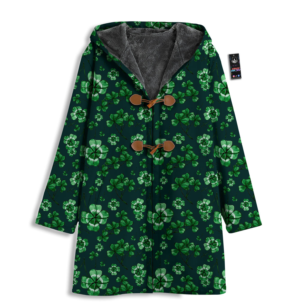 Patrick's Day Watercolor Saint Print Pattern Men's Windbreaker Jacket-grizzshop