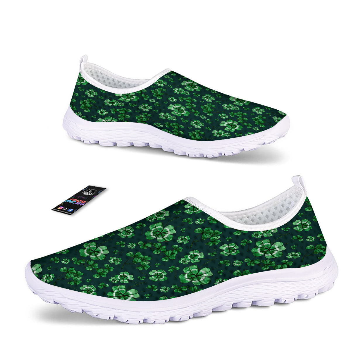 Patrick's Day Watercolor Saint Print Pattern Nurse Shoes-grizzshop