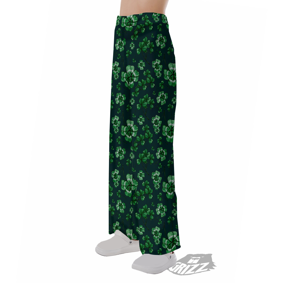 Patrick's Day Watercolor Saint Print Pattern Pajama Pants-grizzshop