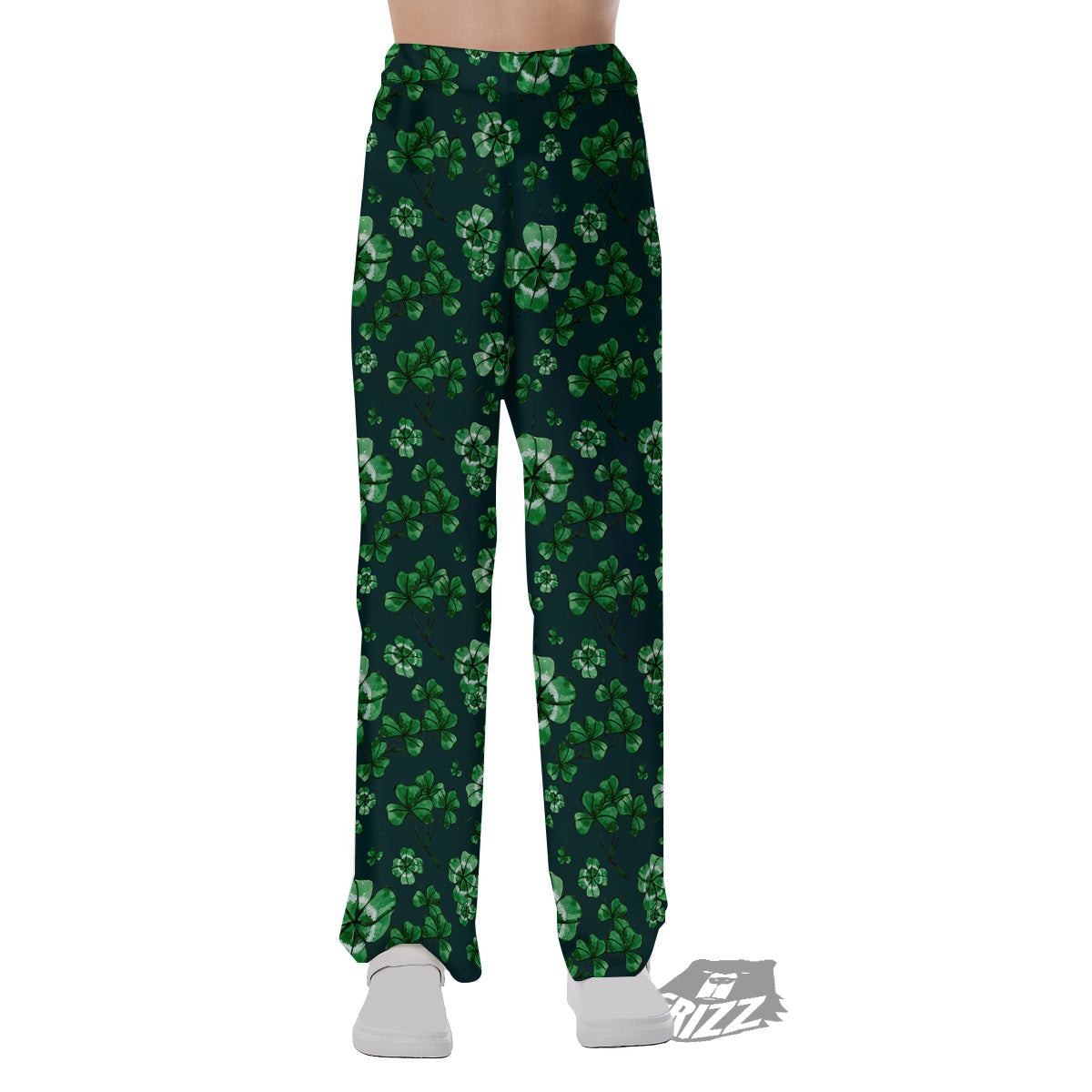 Patrick's Day Watercolor Saint Print Pattern Pajama Pants-grizzshop