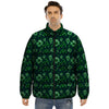 Patrick's Day Watercolor Saint Print Pattern Puffer Jacket-grizzshop