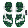 Patrick's Day Watercolor Saint Print Pattern White Open Toe Sandals-grizzshop