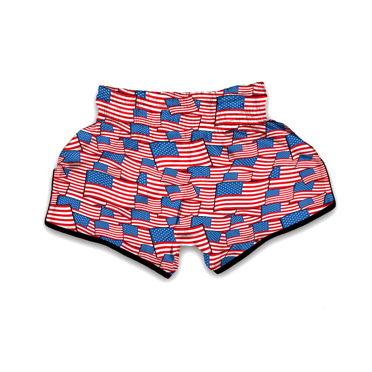 Patriot Pattern Print Muay Thai Boxing Shorts-grizzshop