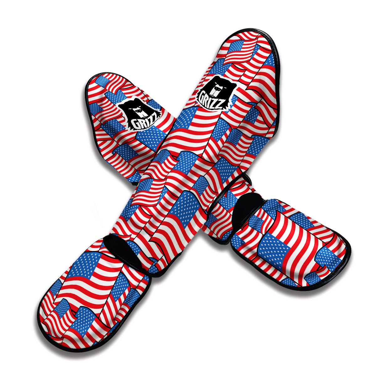 Patriot Pattern Print Muay Thai Shin Guards-grizzshop