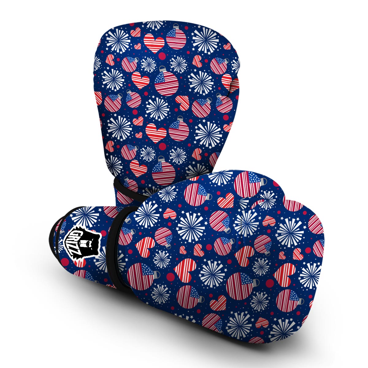 Patriot Print Pattern Boxing Gloves-grizzshop