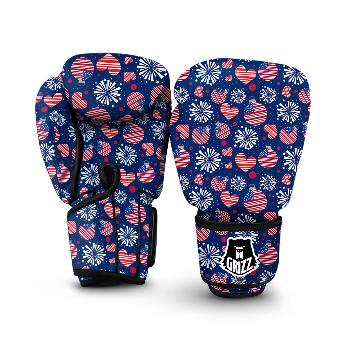 Patriot Print Pattern Boxing Gloves-grizzshop