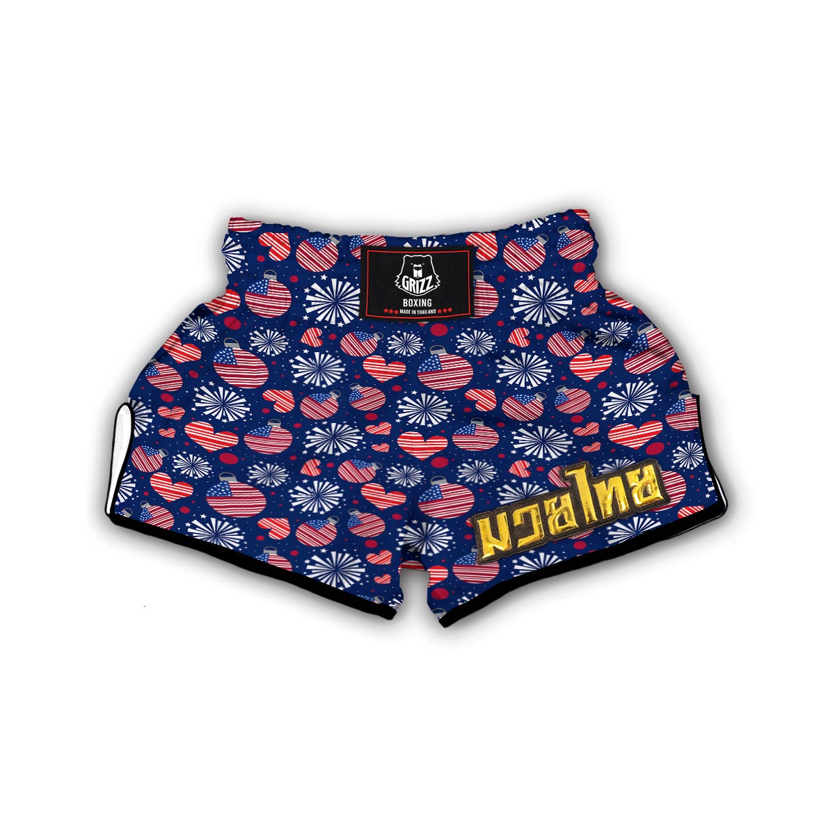 Patriot Print Pattern Muay Thai Boxing Shorts-grizzshop