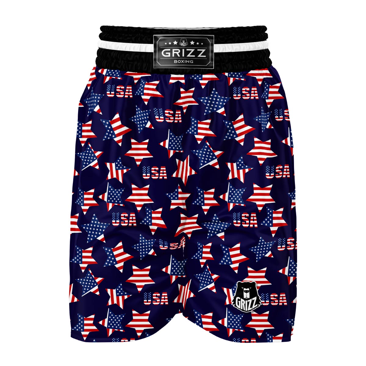 Patriot Usa Pattern Print Boxing Shorts-grizzshop