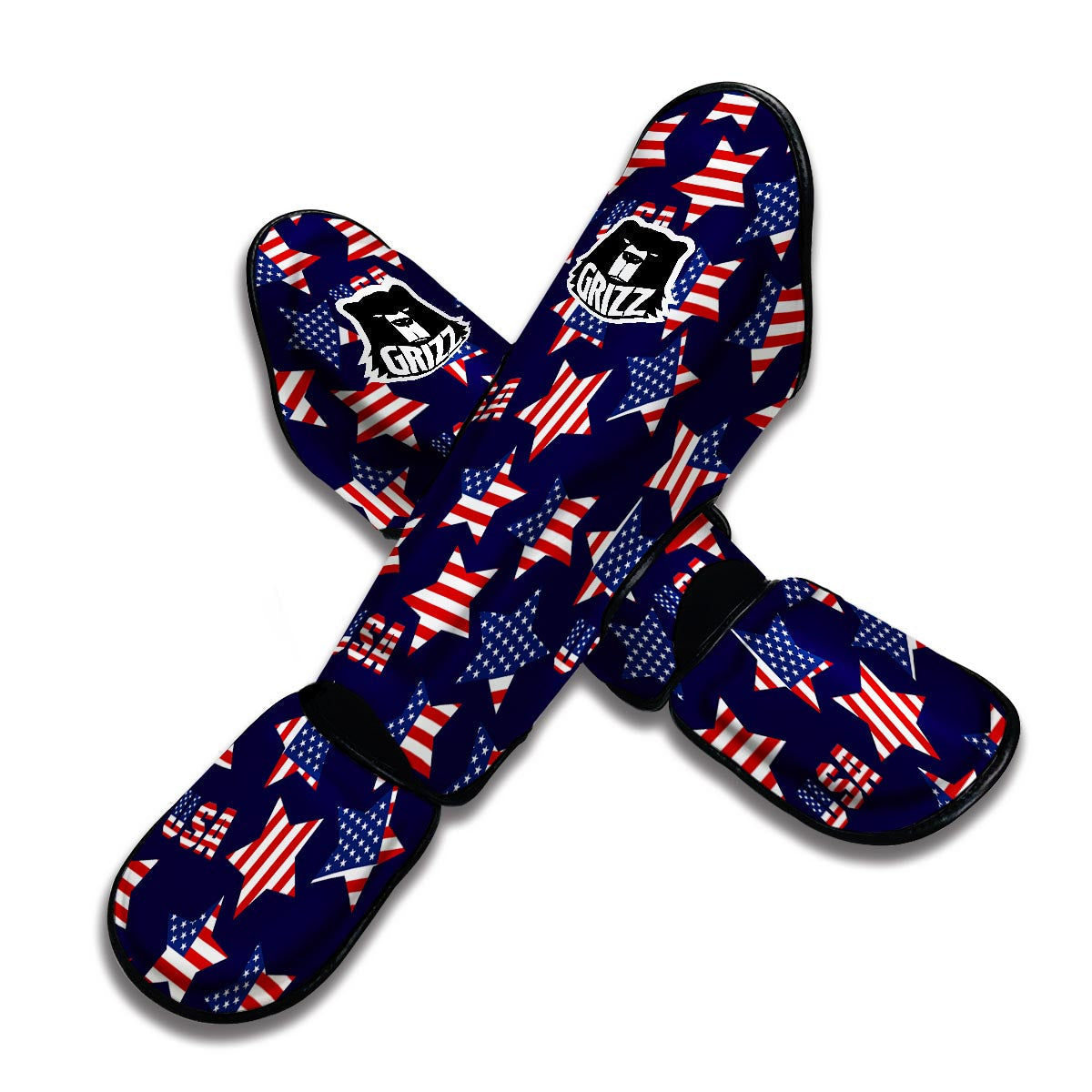 Patriot Usa Pattern Print Muay Thai Shin Guards-grizzshop