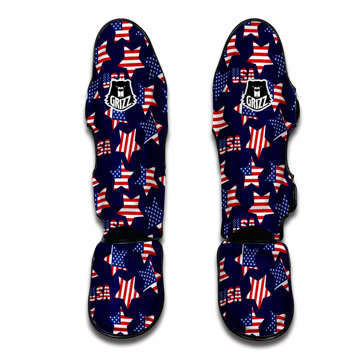 Patriot Usa Pattern Print Muay Thai Shin Guards-grizzshop