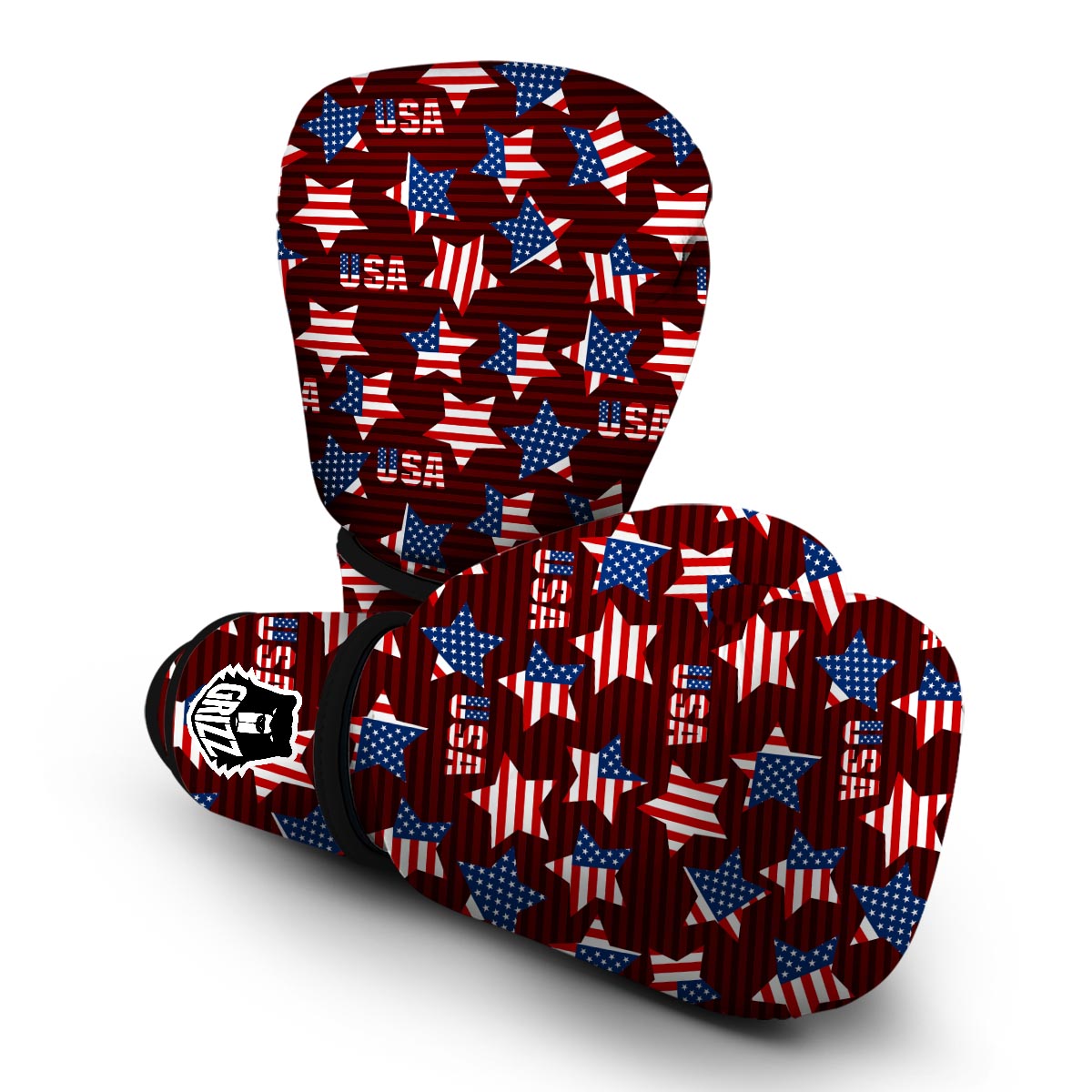 Patriot Usa Print Pattern Boxing Gloves-grizzshop