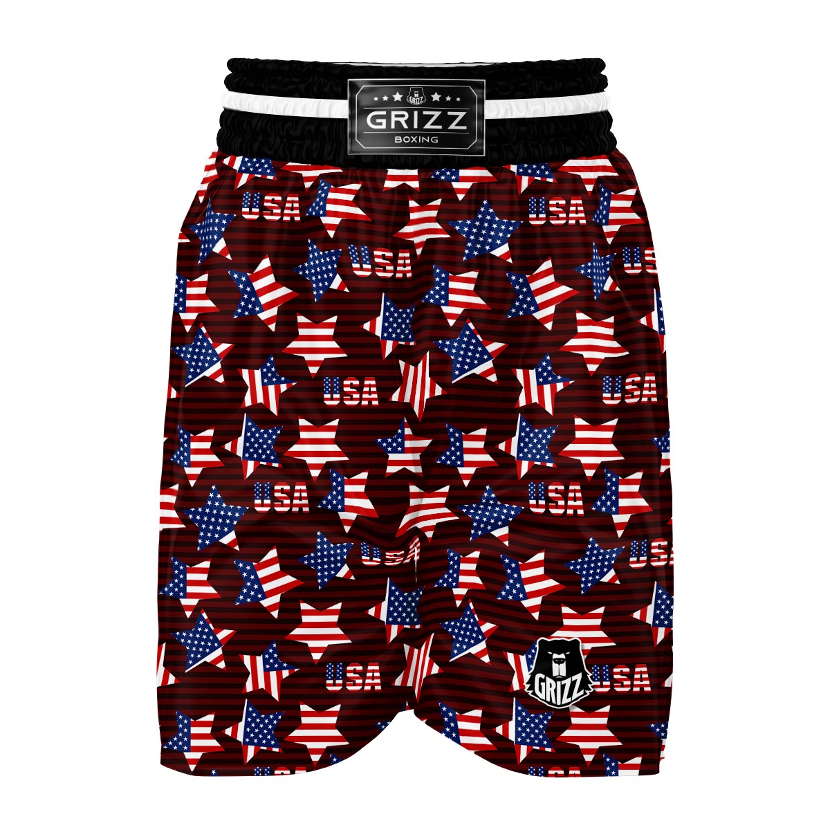 Patriot Usa Print Pattern Boxing Shorts-grizzshop