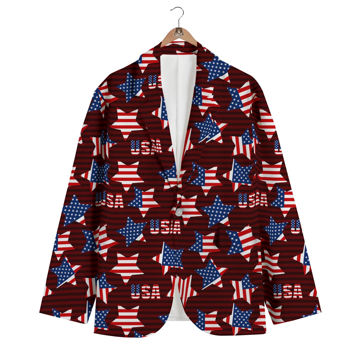 Patriot Usa Print Pattern Men's Blazer-grizzshop