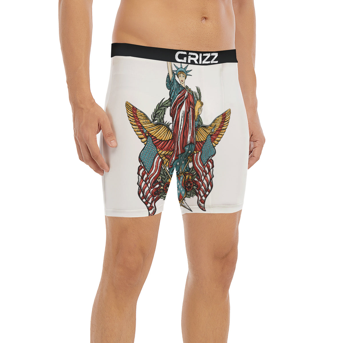 Patriotic Art Statue Of Liberty Print Boxer Briefs-grizzshop