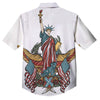 Patriotic Art Statue Of Liberty Print Button Up Shirt-grizzshop