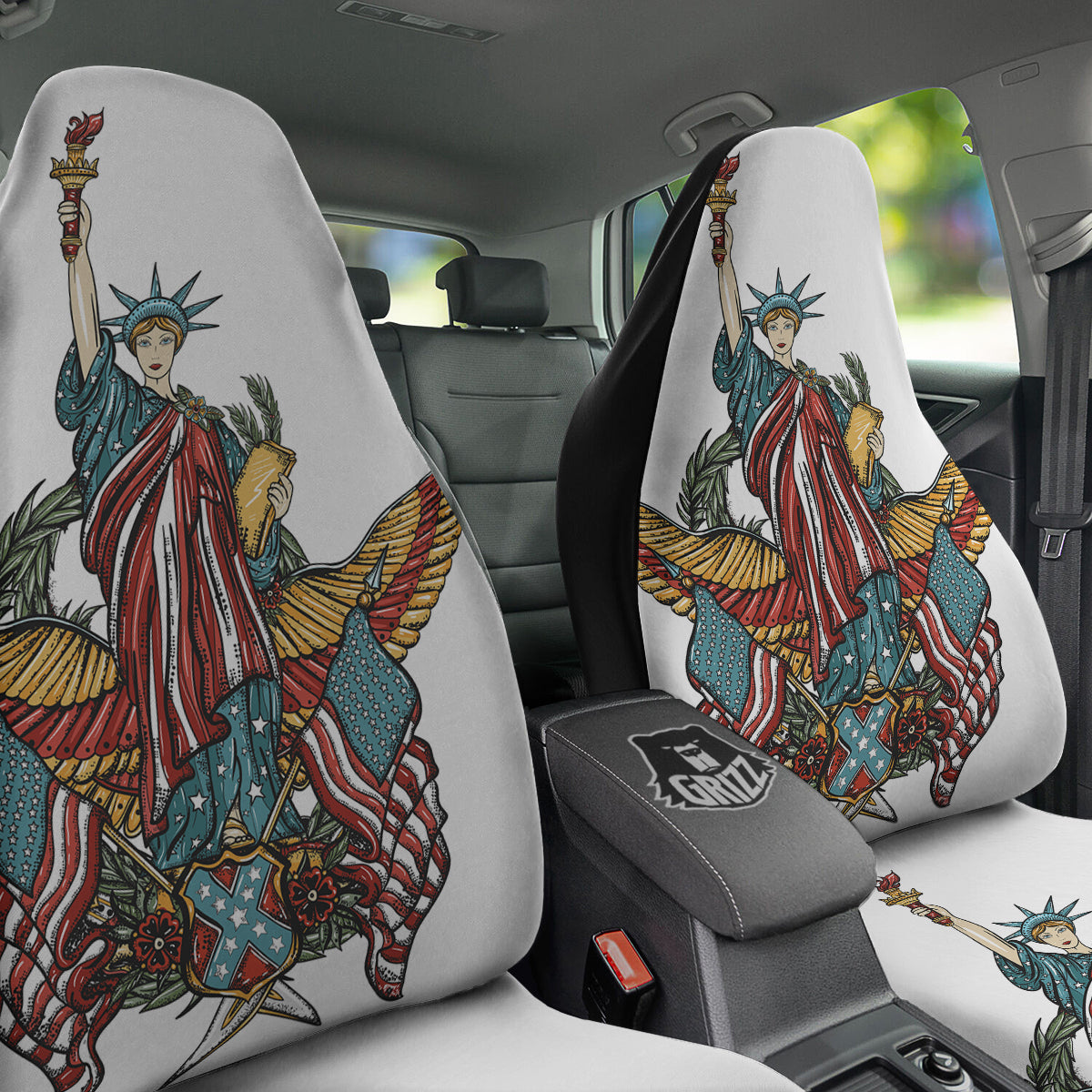 Patriotic Art Statue Of Liberty Print Car Seat Covers-grizzshop