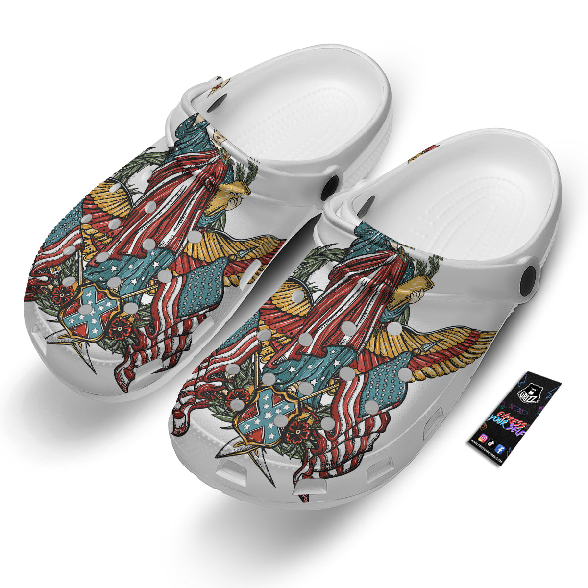 Patriotic Art Statue Of Liberty Print Clog-grizzshop