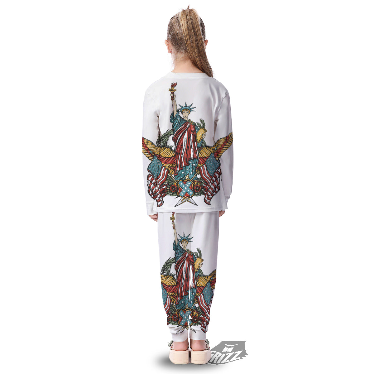 Patriotic Art Statue Of Liberty Print Kid's Pajamas-grizzshop