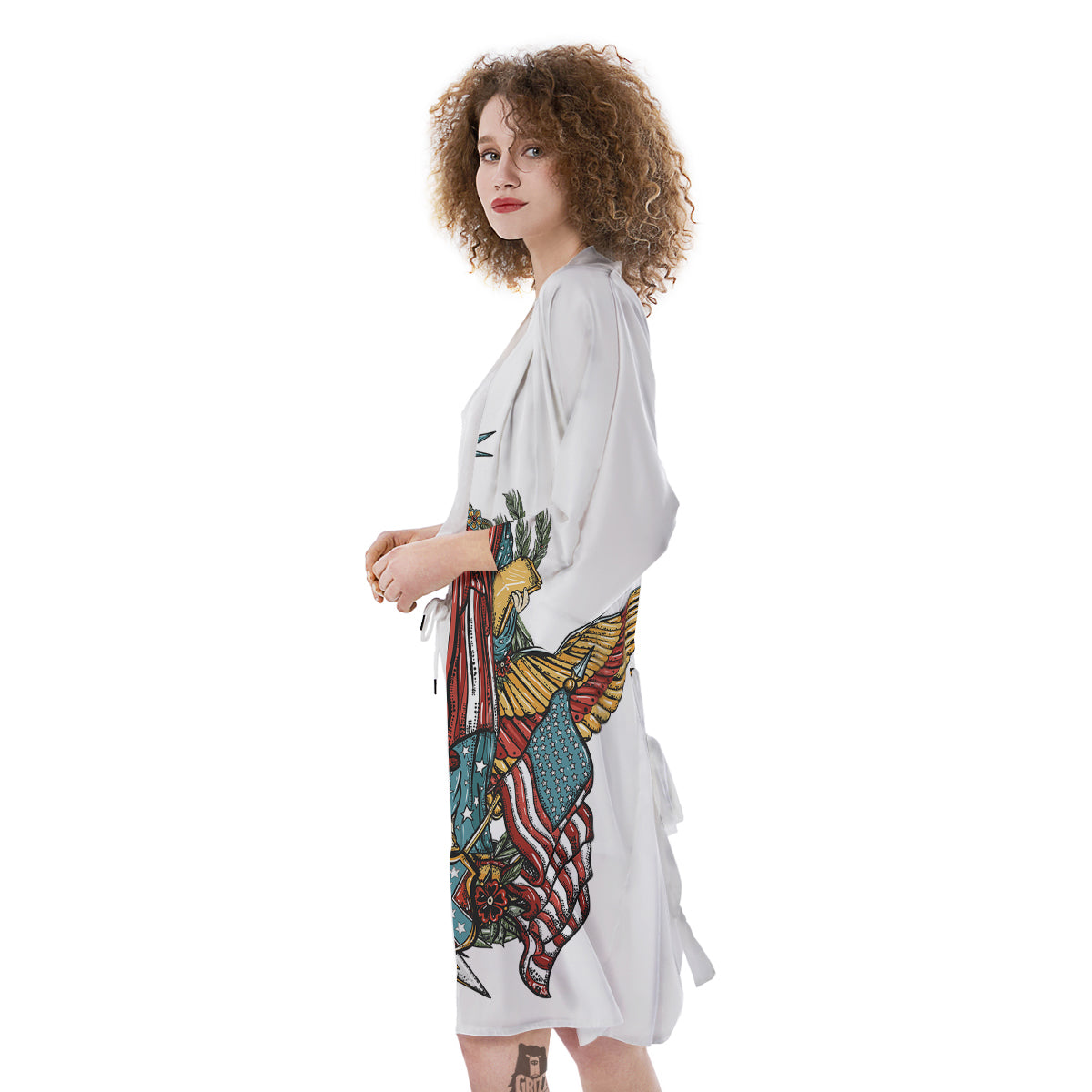 Patriotic Art Statue Of Liberty Print Kimono-grizzshop