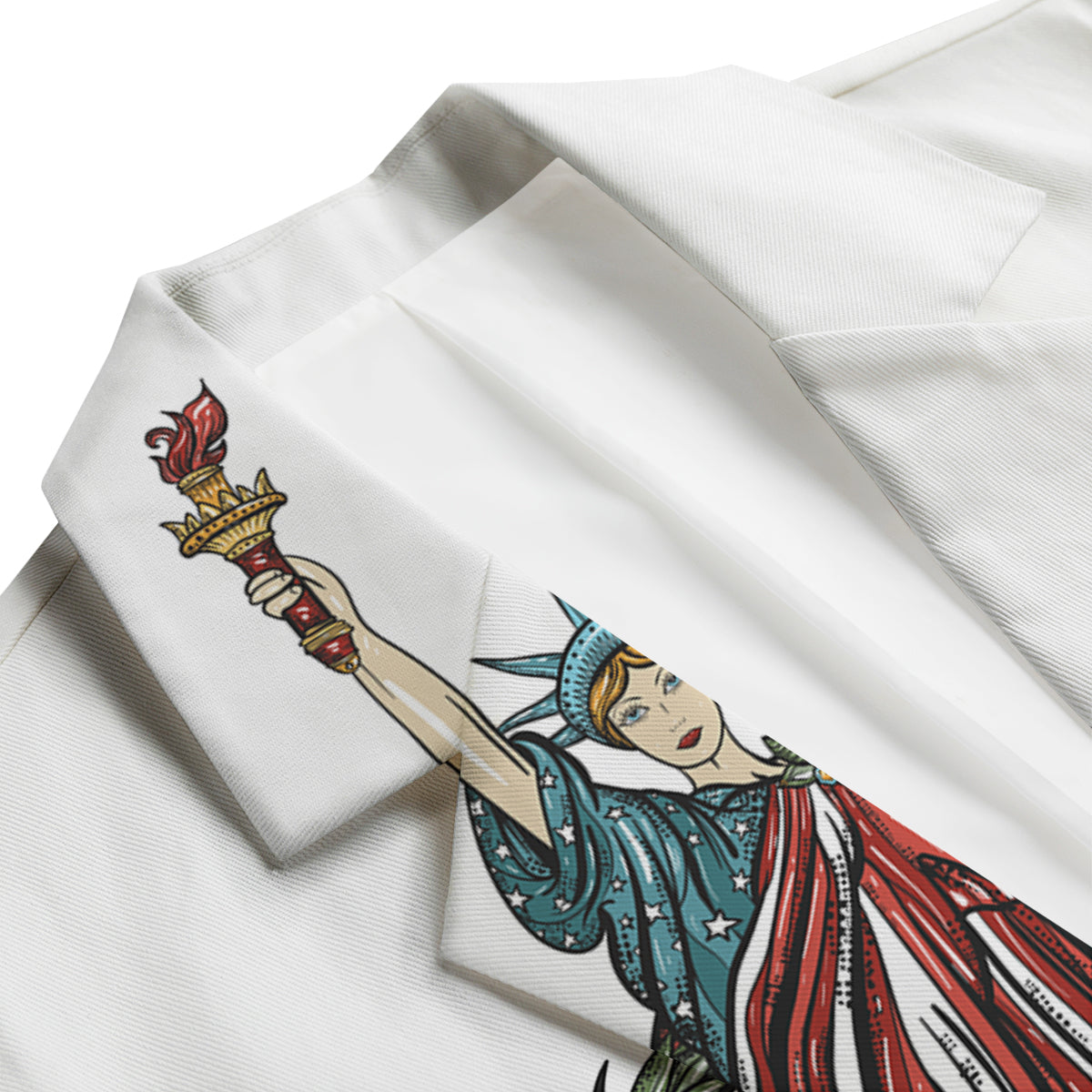 Patriotic Art Statue Of Liberty Print Men's Blazer-grizzshop