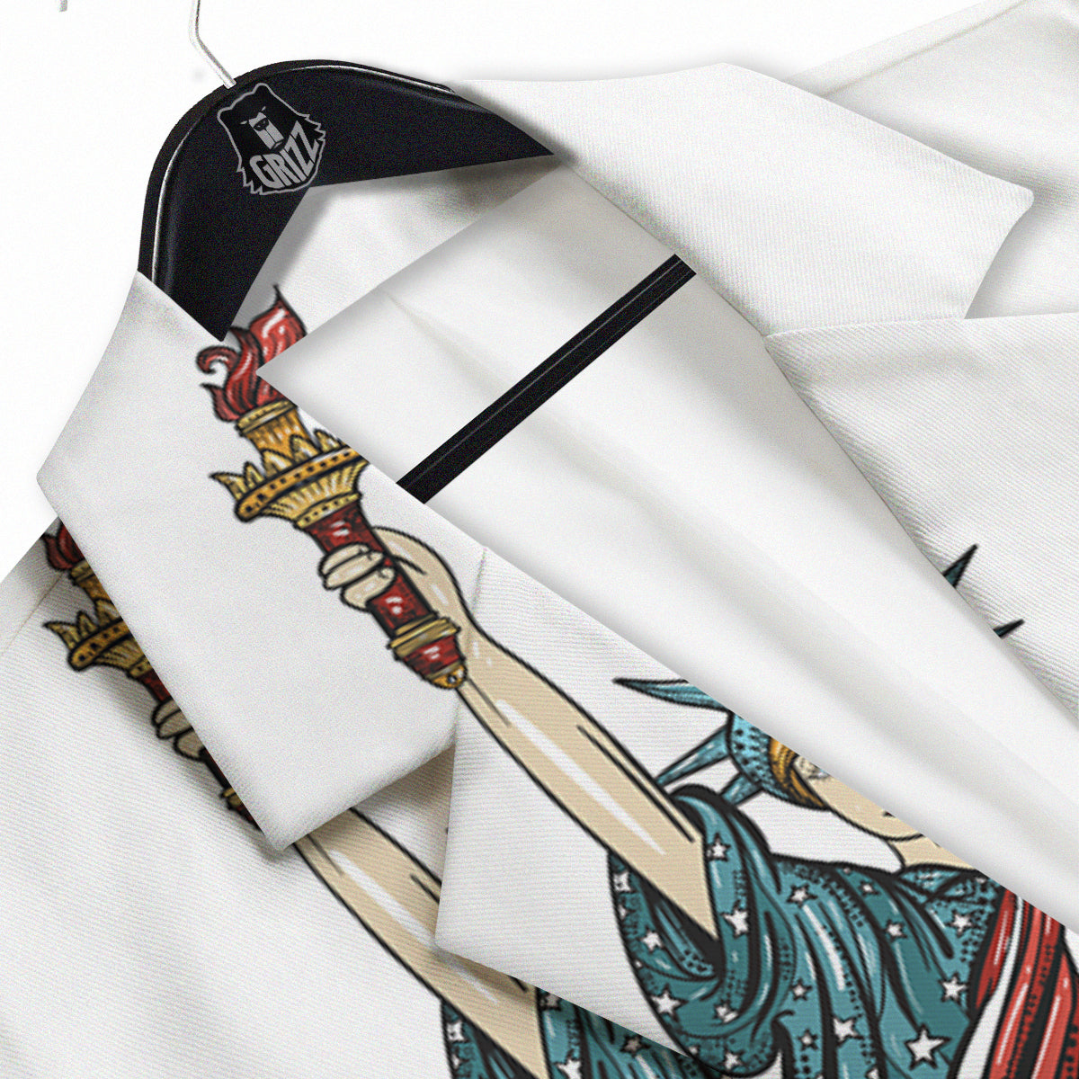 Patriotic Art Statue Of Liberty Print Men's Sport Coat-grizzshop