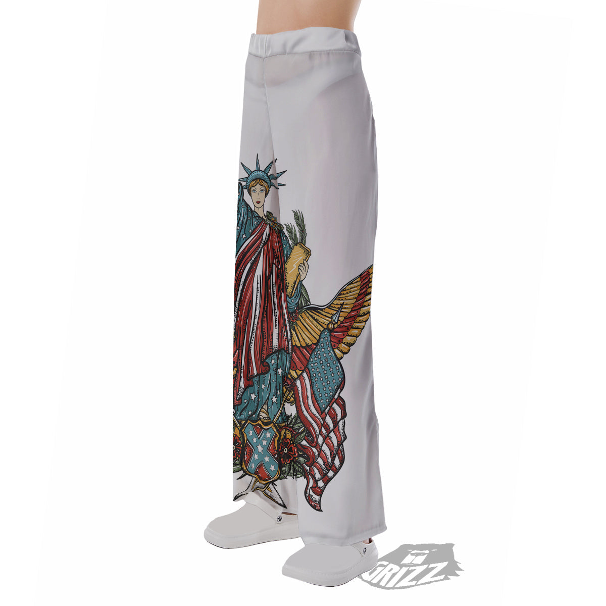 Patriotic Art Statue Of Liberty Print Pajama Pants-grizzshop