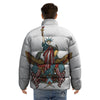 Patriotic Art Statue Of Liberty Print Puffer Jacket-grizzshop