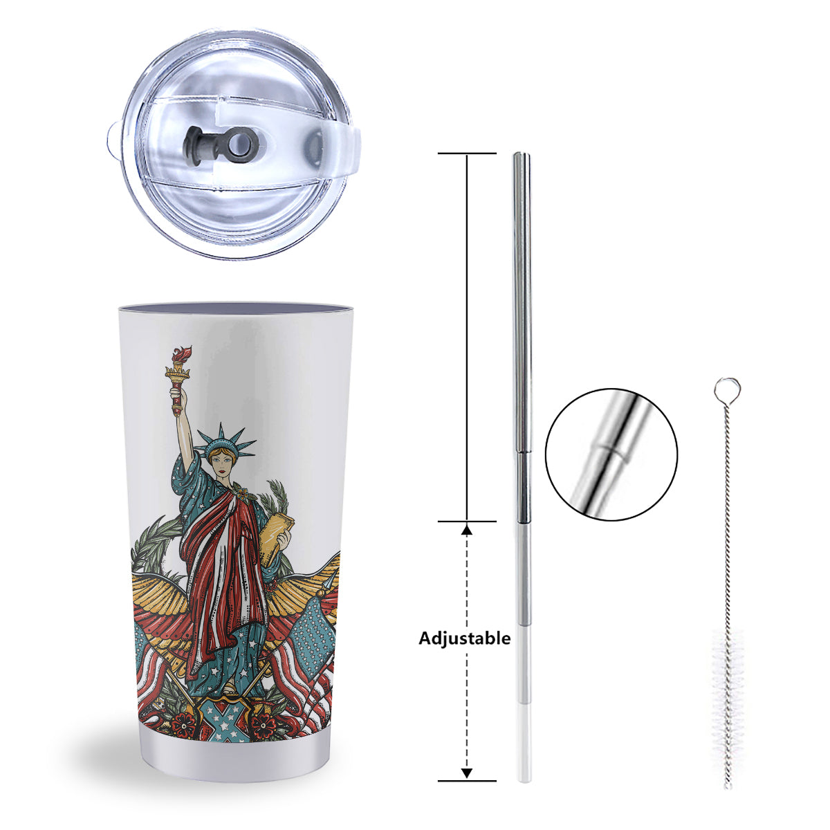 Patriotic Art Statue Of Liberty Print Tumbler-grizzshop