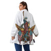 Patriotic Art Statue Of Liberty Print Women's Sherpa Jacket-grizzshop