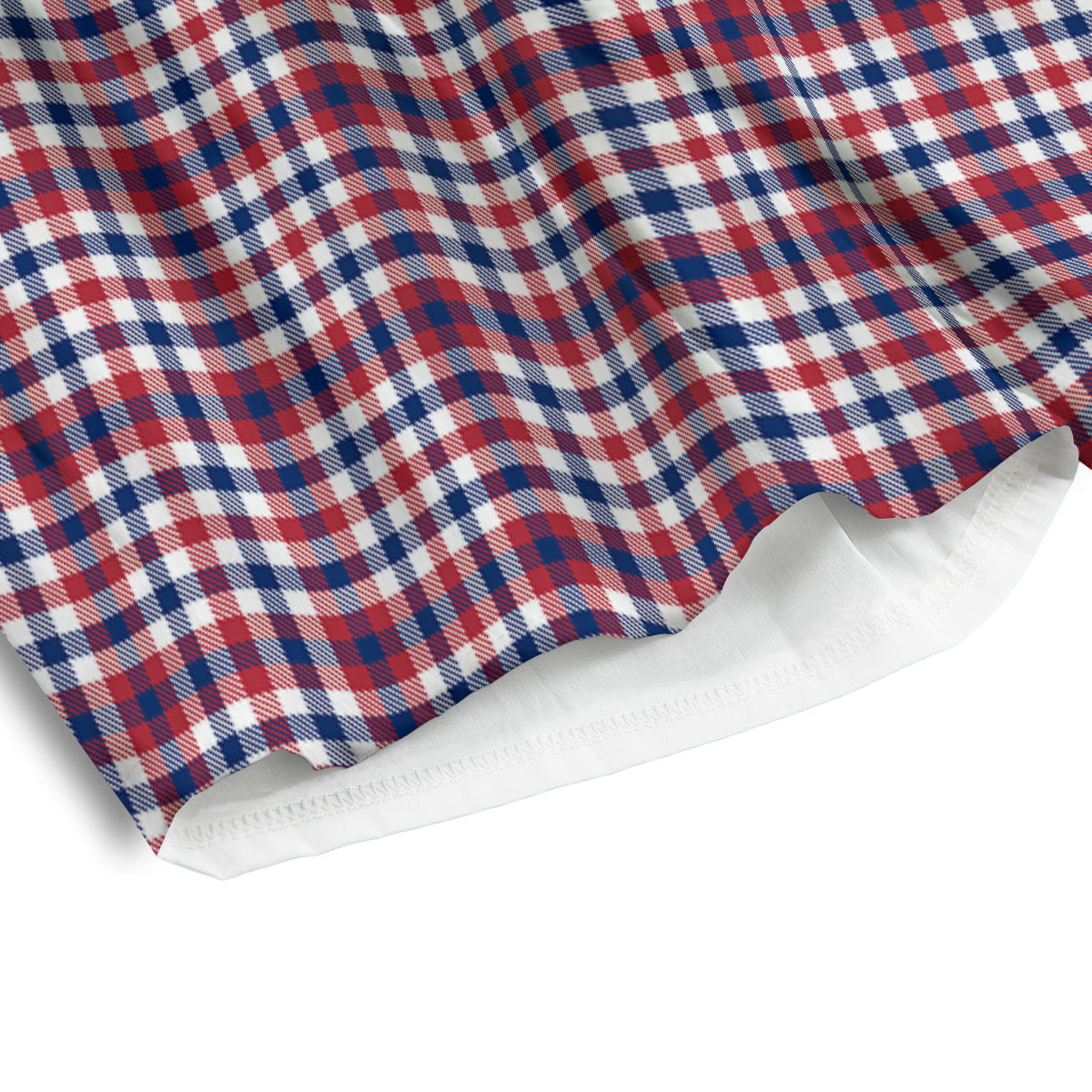 Patriotic Plaid American Print Men's Athletic Shorts
