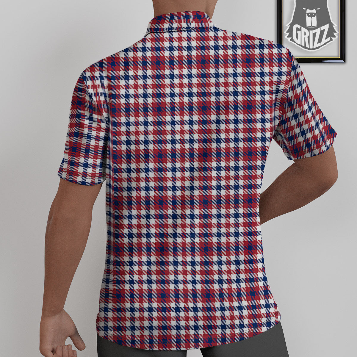 Patriotic Plaid American Print Untucked Shirts-grizzshop