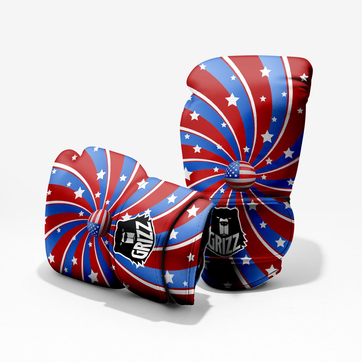 Patriotic Star Swirl American Print Pro Boxing Glove