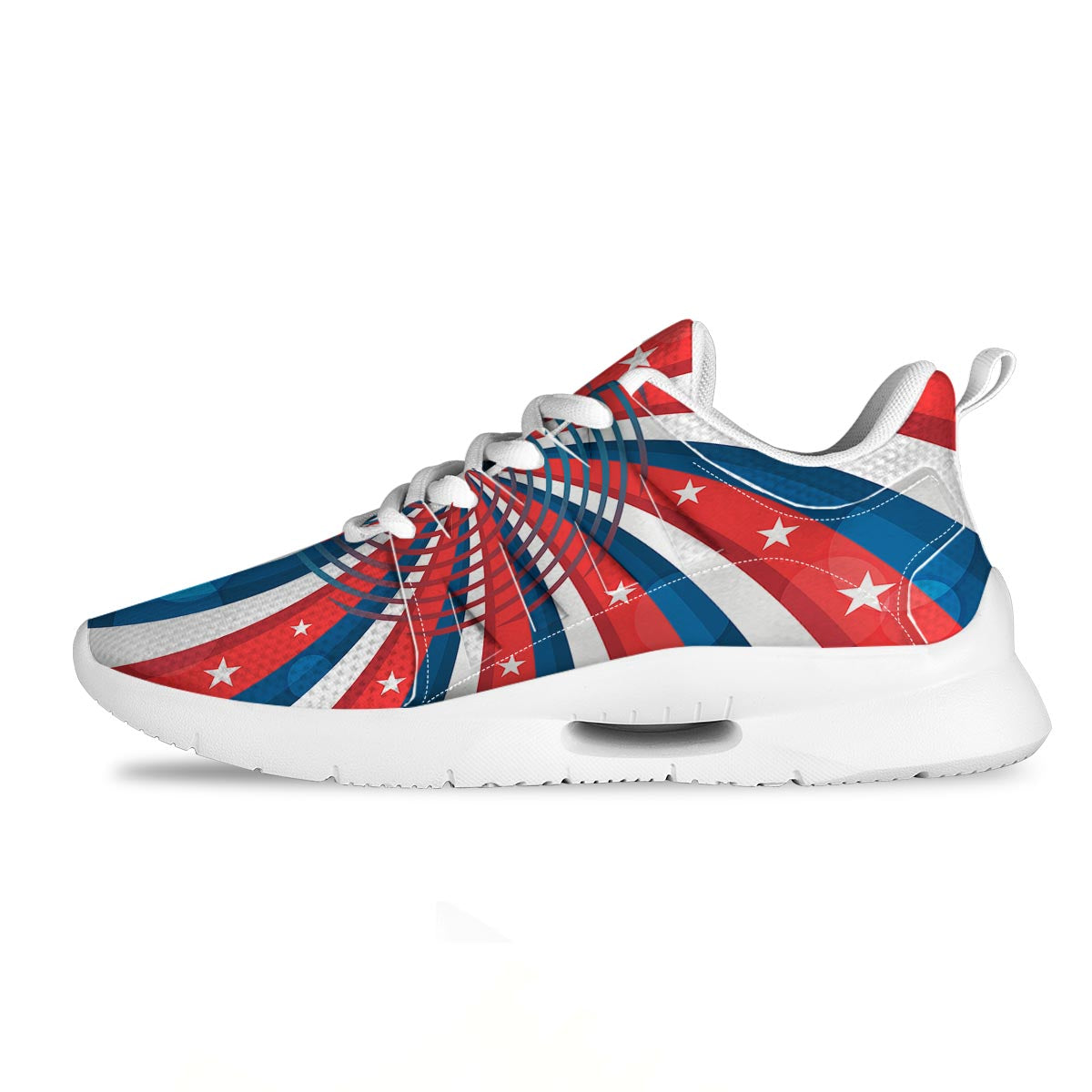 Patriotic Swirly American Print Tennis Shoes-grizzshop