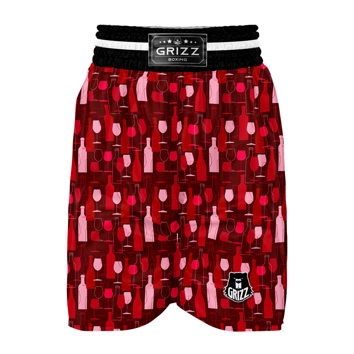 Pattern Champagne Print Boxing Shorts-grizzshop