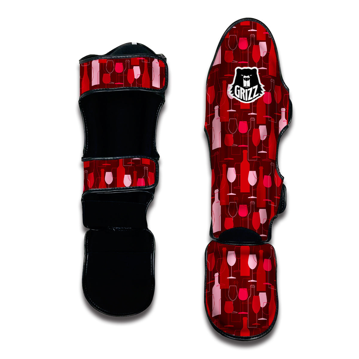 Pattern Champagne Print Muay Thai Shin Guards-grizzshop