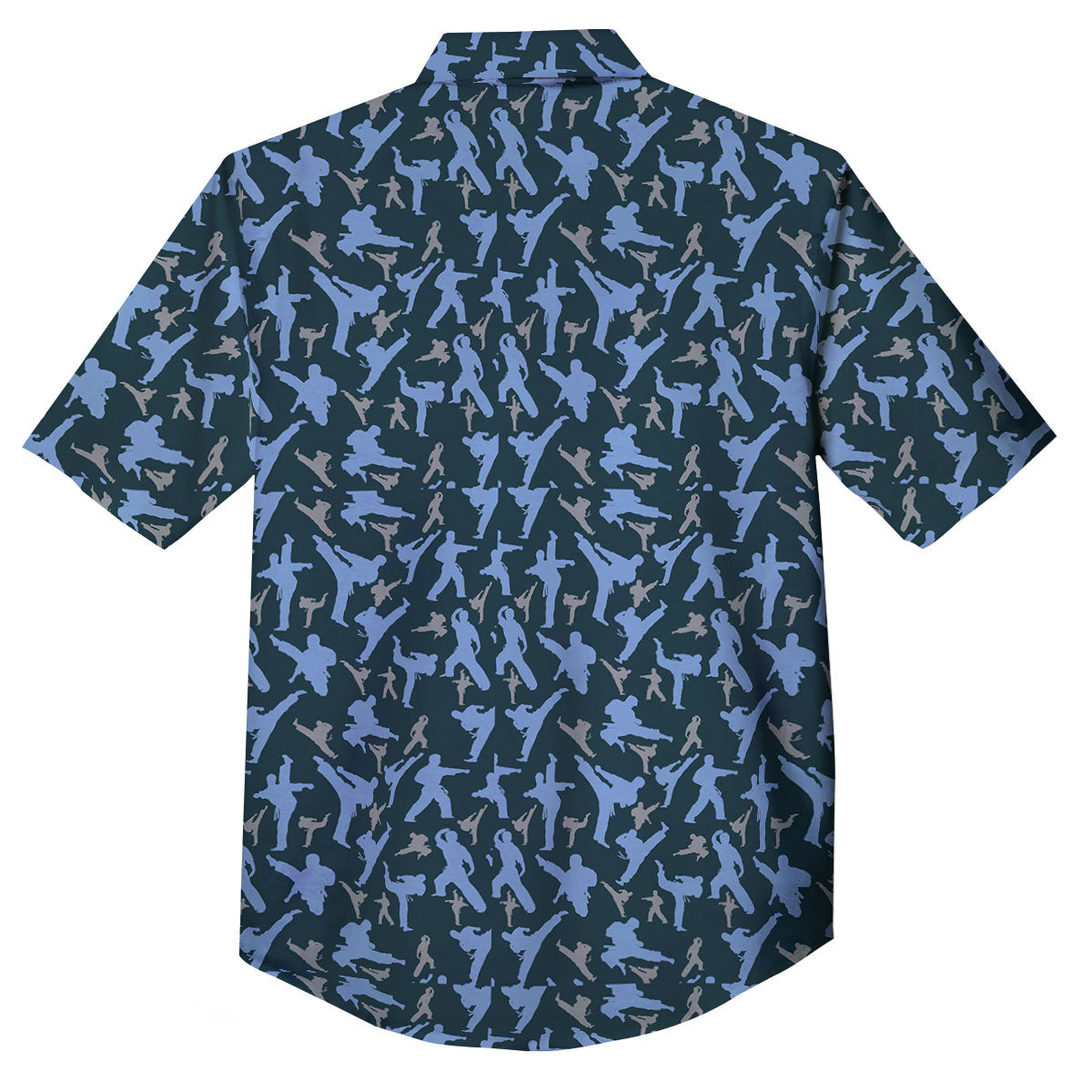 Pattern Karate Print Button Up Shirt-grizzshop