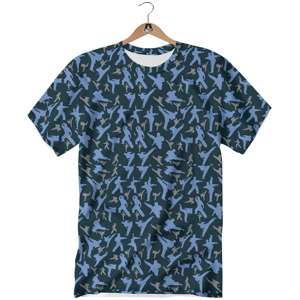 Pattern Karate Print T-Shirt-grizzshop