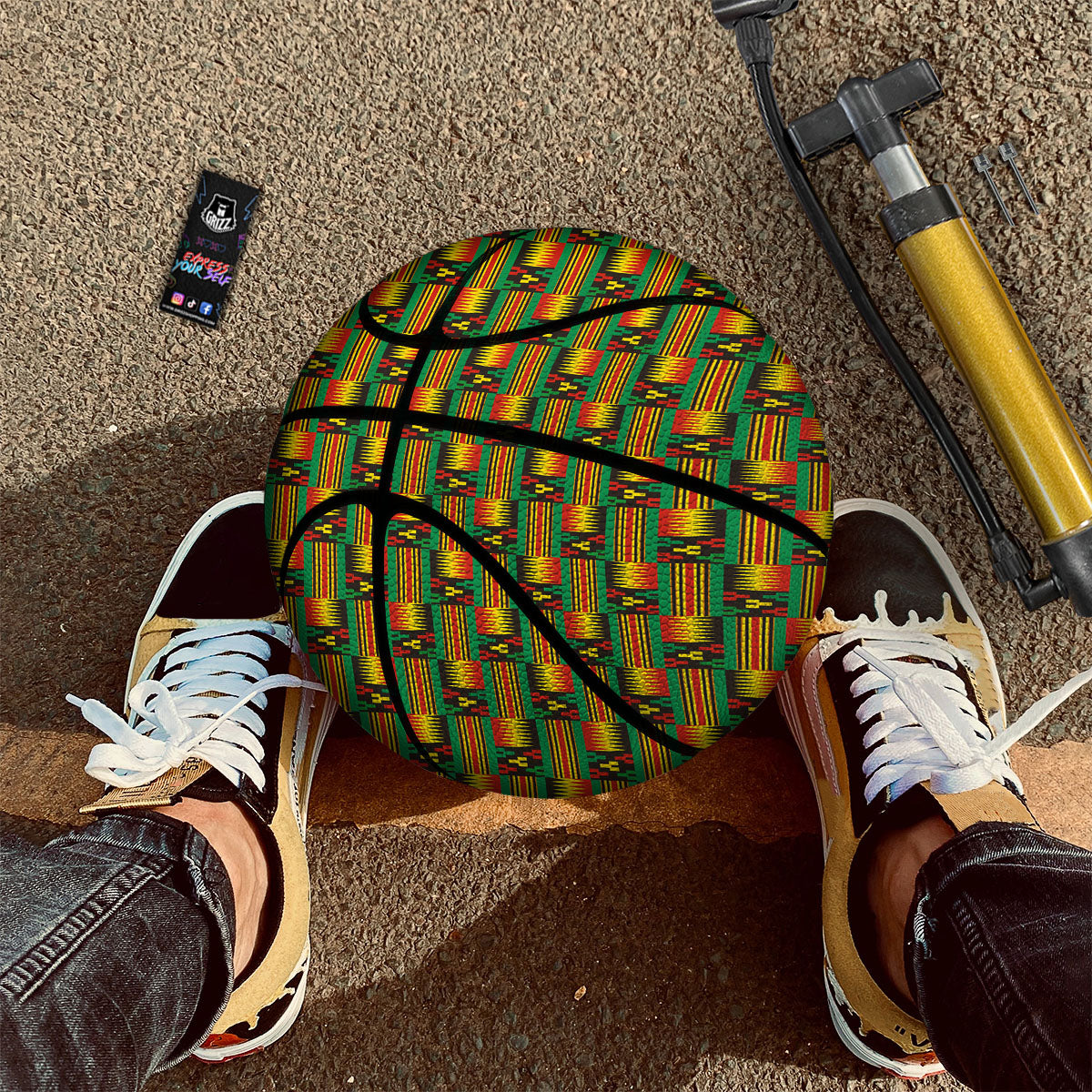 Pattern Kente Print Basketball-grizzshop