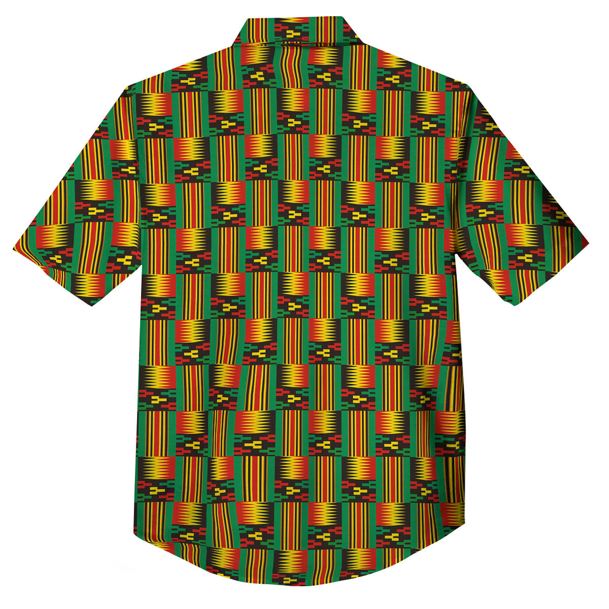 Pattern Kente Print Button Up Shirt-grizzshop