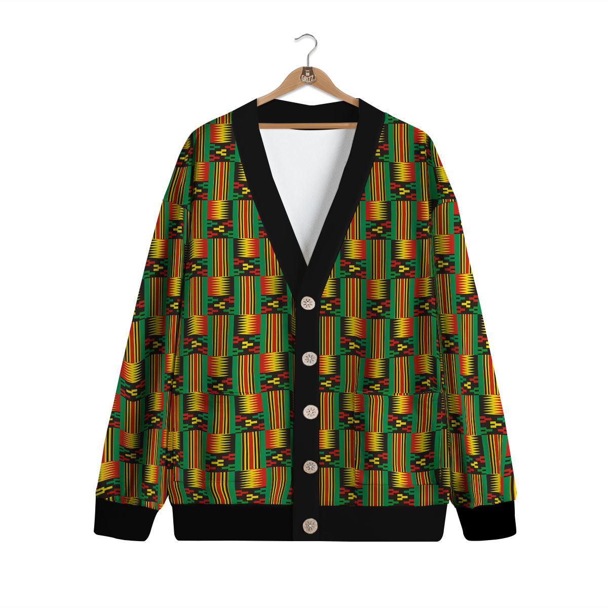 Pattern Kente Print Cardigan-grizzshop