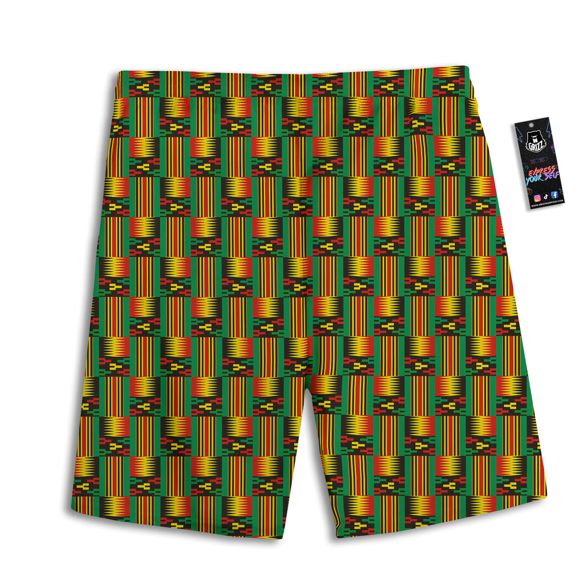 Pattern Kente Print Men's Athletic Shorts
