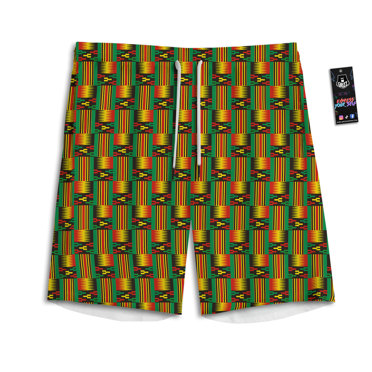 Pattern Kente Print Men's Athletic Shorts